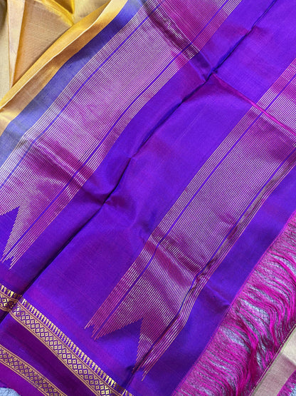 BEIGE SILK PURE HANDLOOM GADWAL DUPATTA