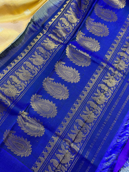 LIGHT BEIGE SILK PURE HANDLOOM GADWAL DUPATTA