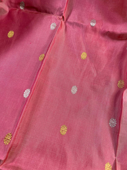 PINK SILK PURE HANDLOOM GADWAL DUPATTA