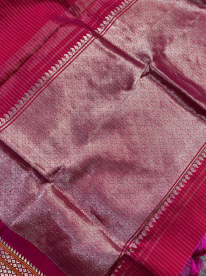 PINK SILK PURE HANDLOOM GADWAL DUPATTA
