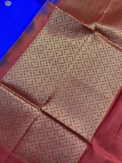 BLUE SILK PURE HANDLOOM GADWAL DUPPATTA