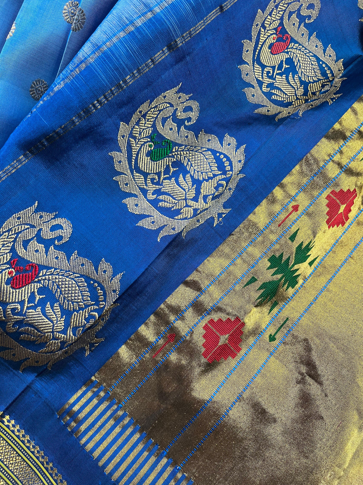 BLUE SILK PURE HANDLOOM PAITHANI SAREE