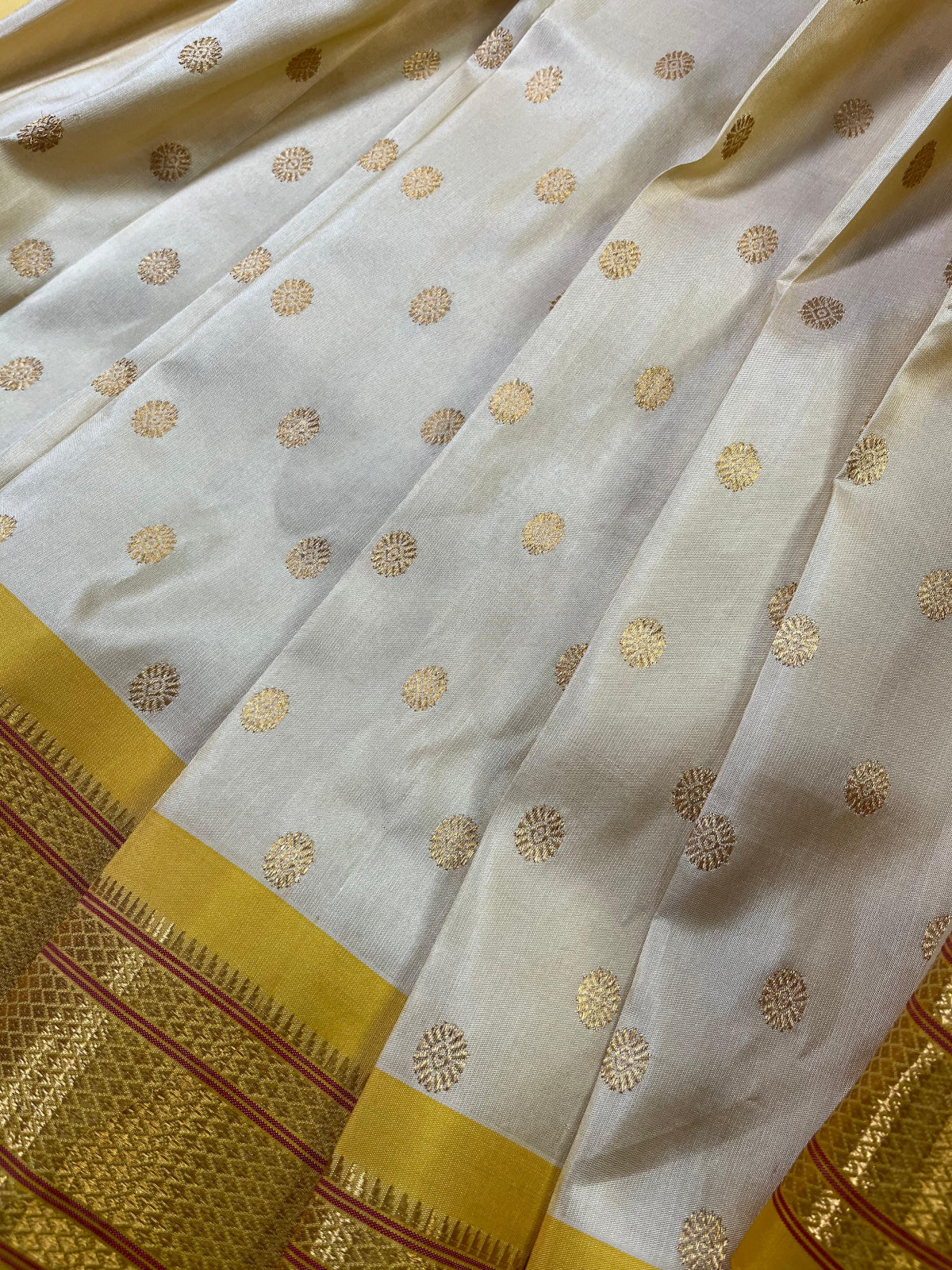 CREAM SILK PURE HANDLOON PAITHANI SAREE