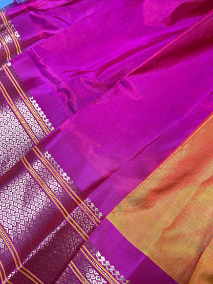 ORANGE PURE SILK HANDLOOM PAITHANI SAREE