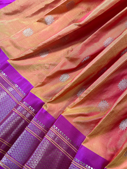 ORANGE PURE SILK HANDLOOM PAITHANI SAREE