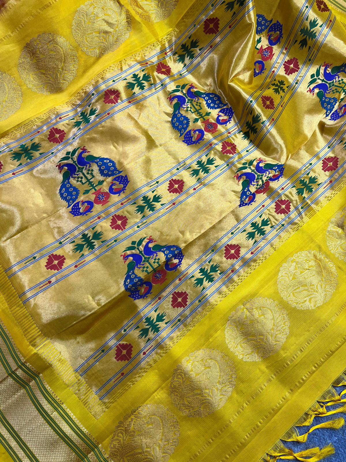 TWO TONE PINK PURE SILK HANDLOOM PAITHANI SAREE