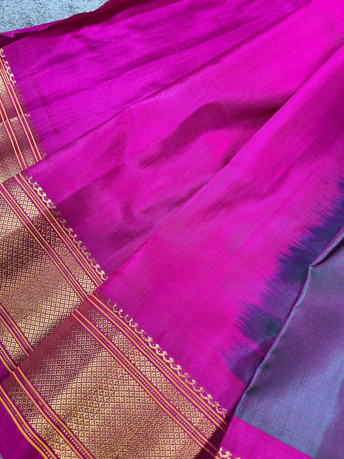 TWO TONE PURPLE PURE SILK HANDLOOM PAITHANI SAREE