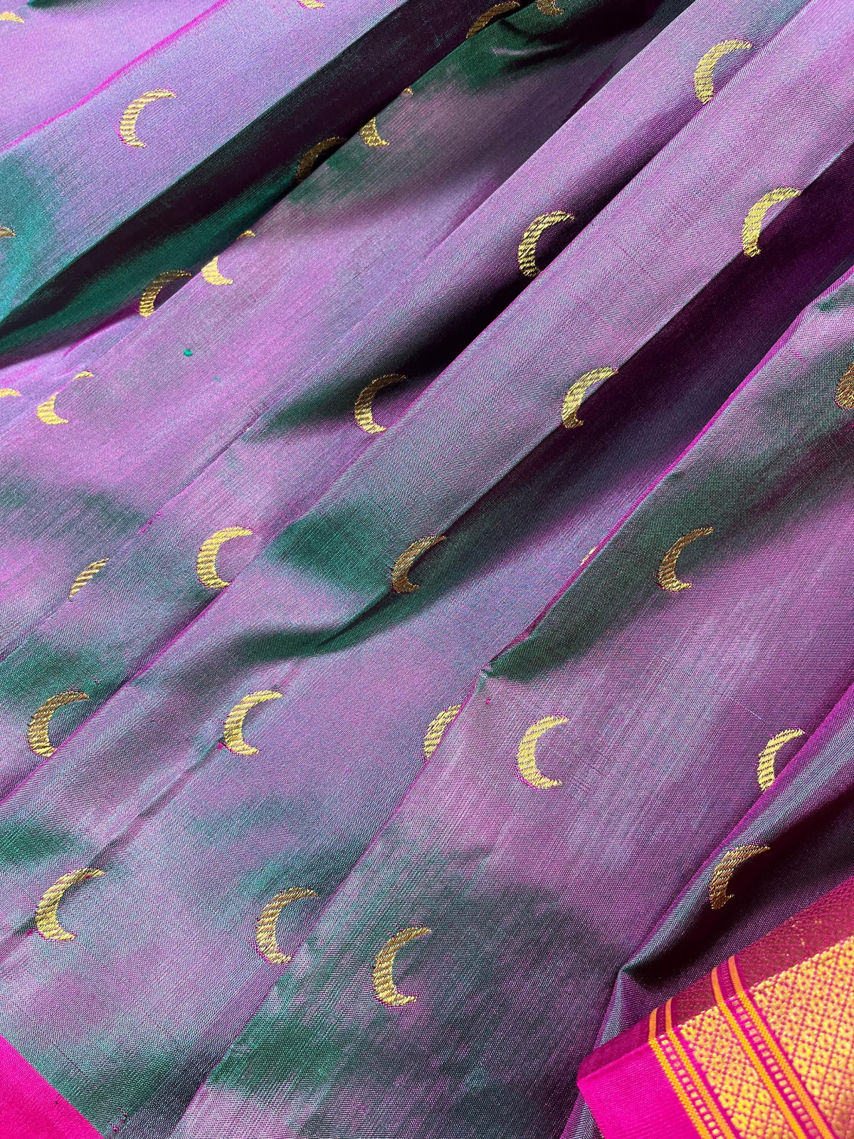 TWO TONE PURPLE PURE SILK HANDLOOM PAITHANI SAREE