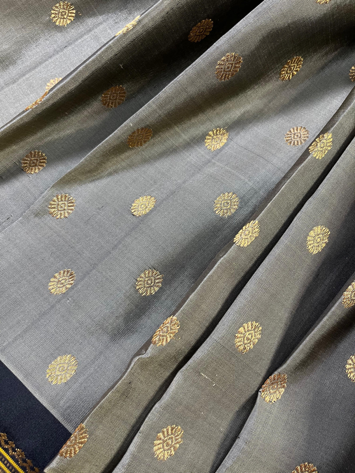 GREY SILK PURE HANDLOOM PAITHANI SAREE