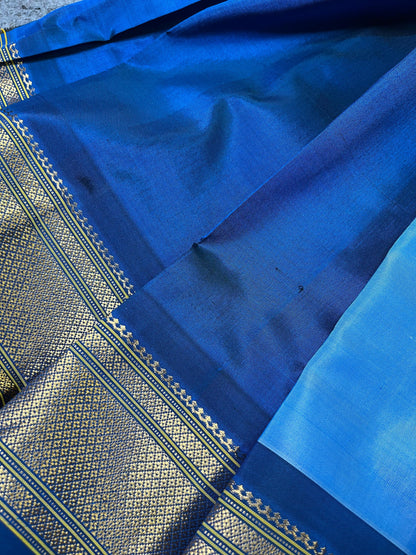 BLUE SILK PURE HANDLOOM PAITHANI SAREE
