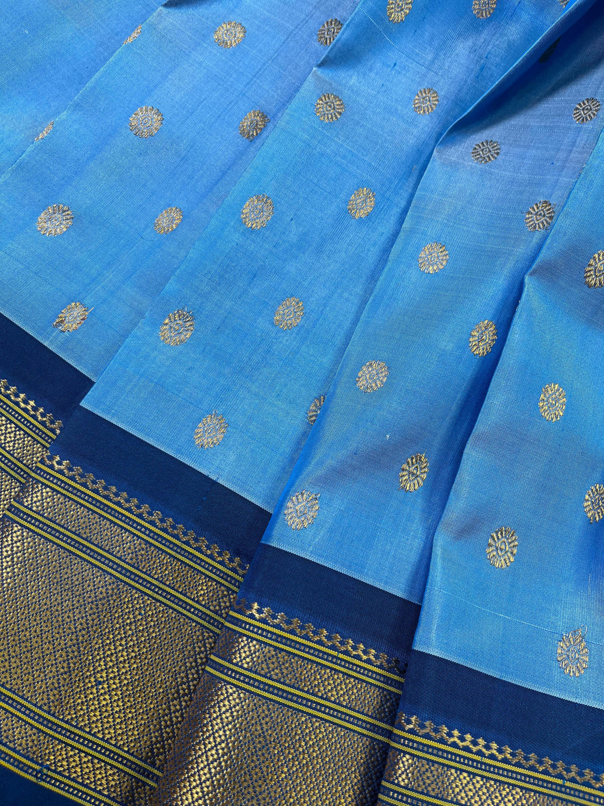 BLUE SILK PURE HANDLOOM PAITHANI SAREE