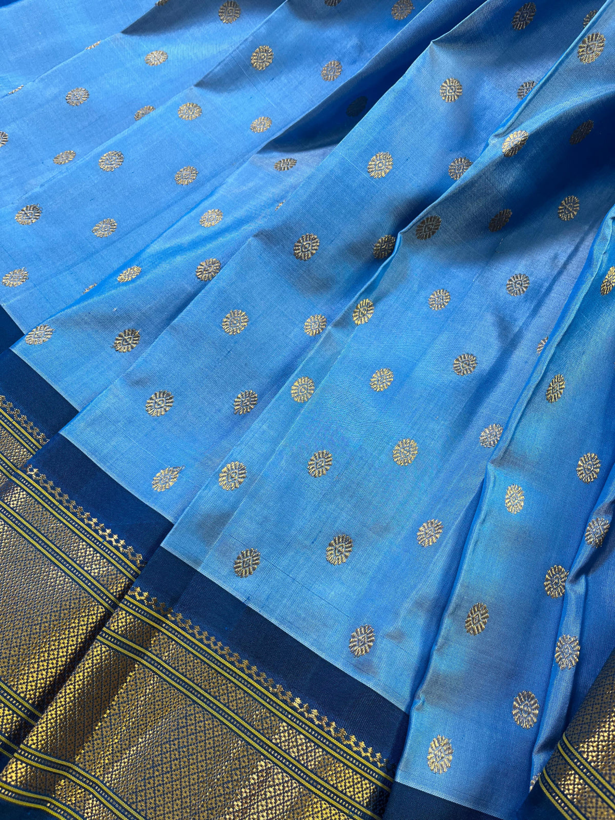 BLUE SILK PURE HANDLOOM PAITHANI SAREE