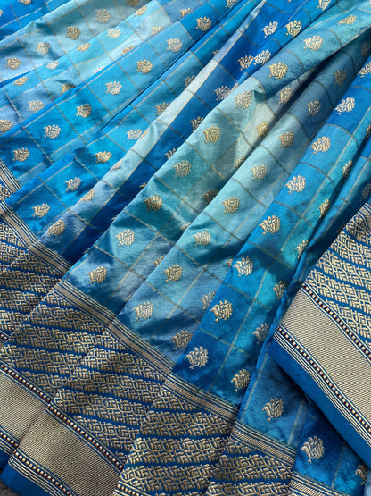 BLUE IK TARA SILK PURE HANDLOOM BANARASI SAREE