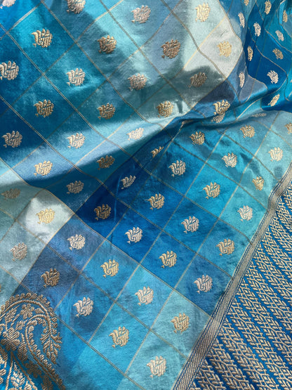 BLUE IK TARA SILK PURE HANDLOOM BANARASI SAREE