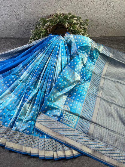 BLUE IK TARA SILK PURE HANDLOOM BANARASI SAREE