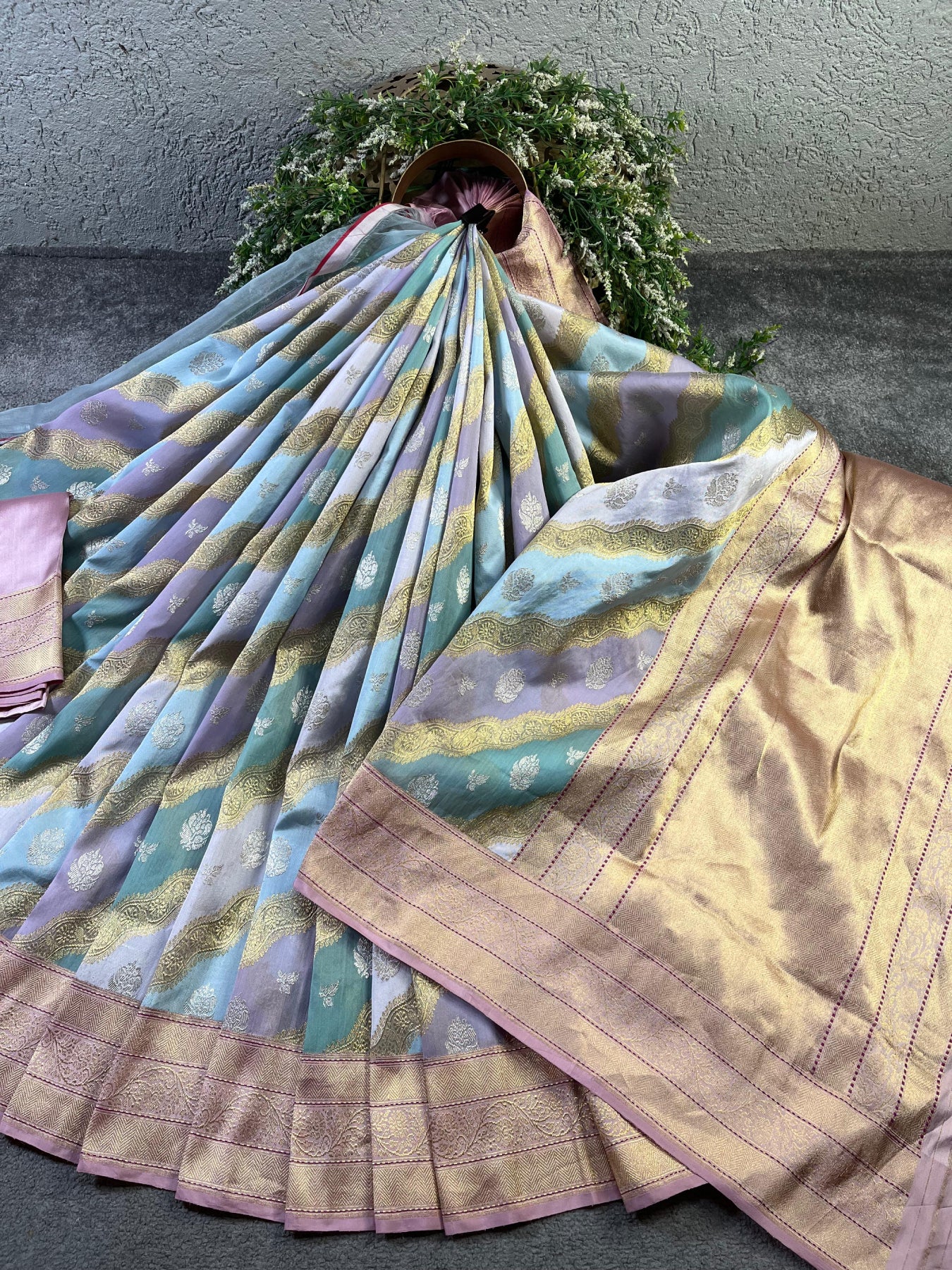 PASTEL SHADE PURE HANDLOOM RANGKART BANARASI SAREE
