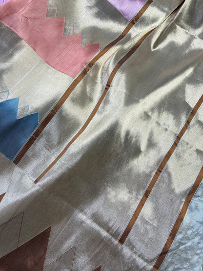 PEARL WHITE TISSUE SILK HANDLOOM BANARASI SAREE