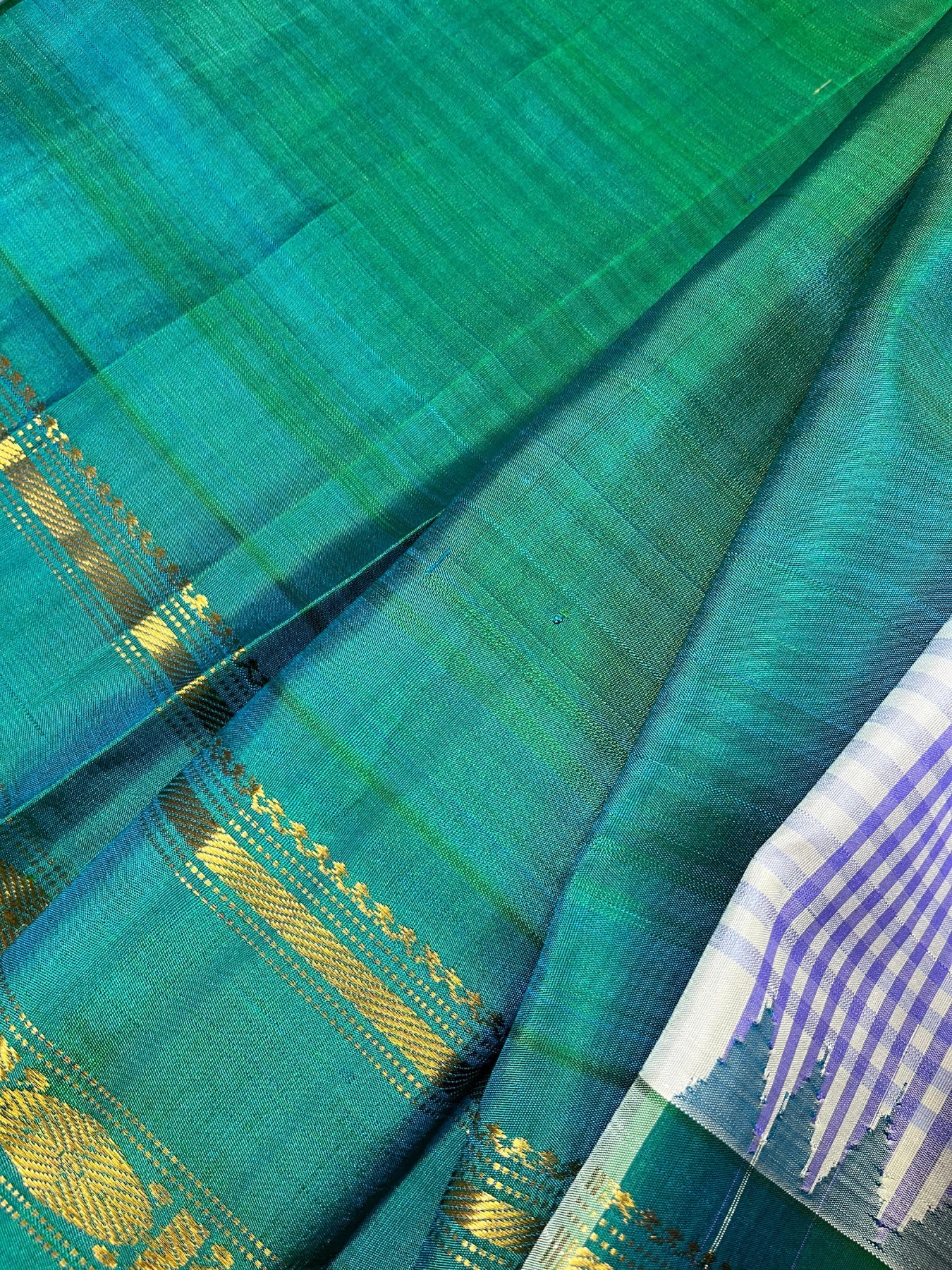 LAVENDER SILK PURE HANDLOOM GADWAL SAREE