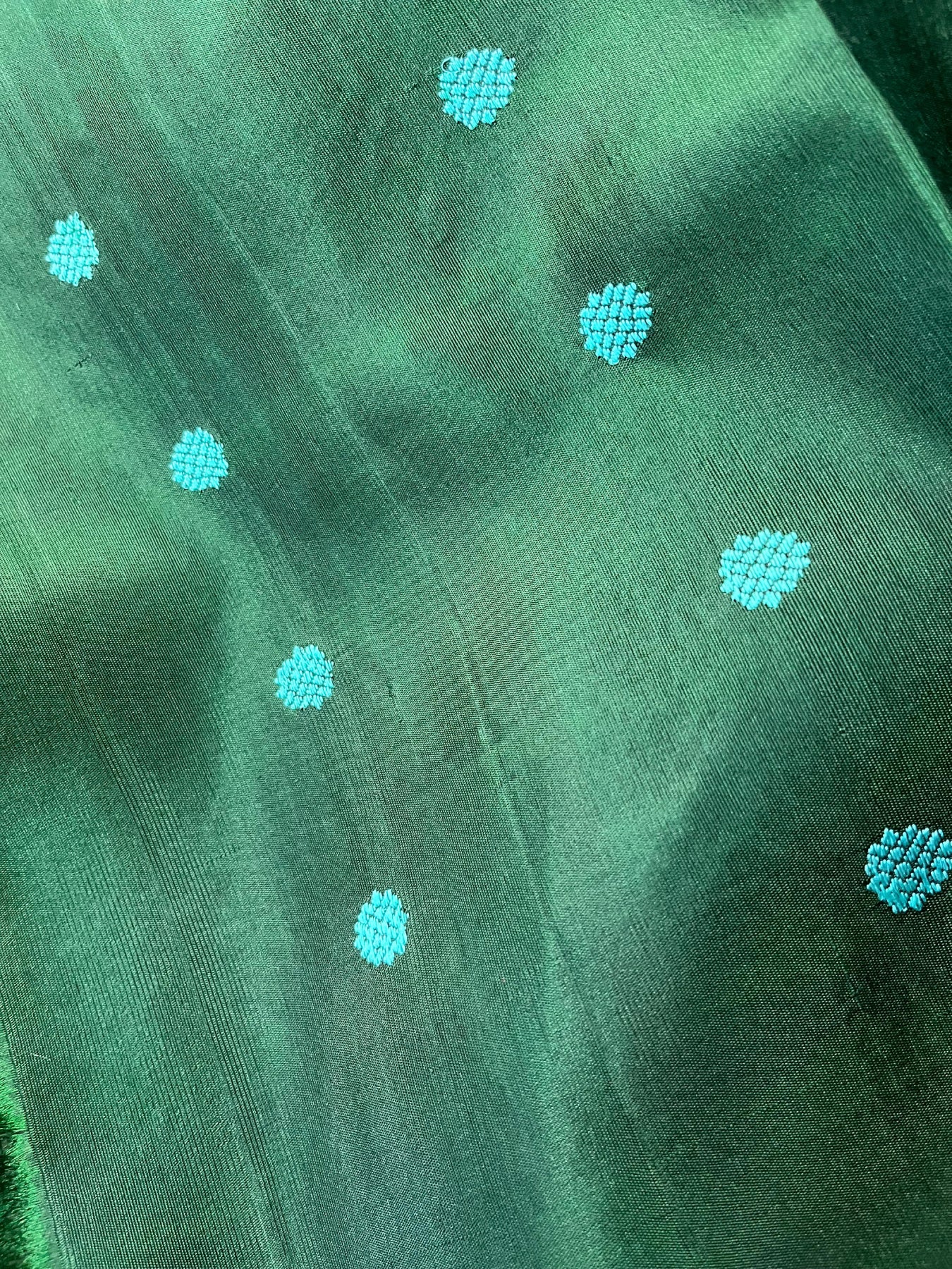 BLUE SILK PURE HANDLOOM GADWAL SAREE