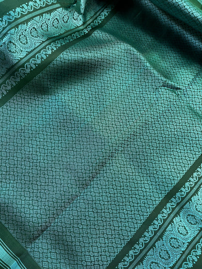 BLUE SILK PURE HANDLOOM GADWAL SAREE