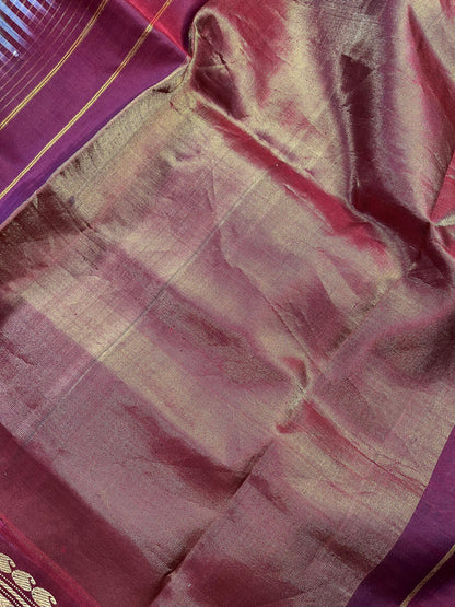 WHITE SILK PURE HANDLOOM GADWAL SAREE