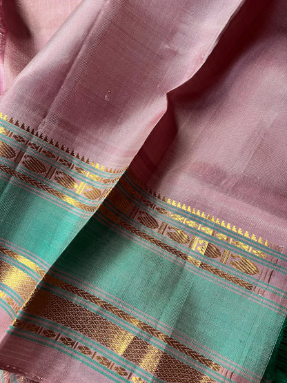 DARK BROWN SILK PURE HANDLOOM GADWAL SAREE