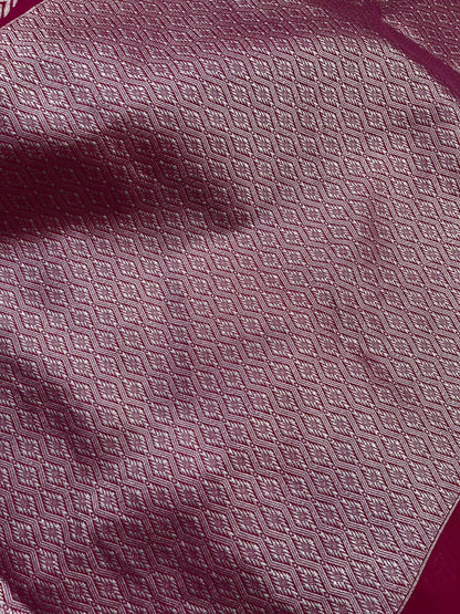 MAJENTA PINK SILK PURE HANDLOOM BANARASI SAREE