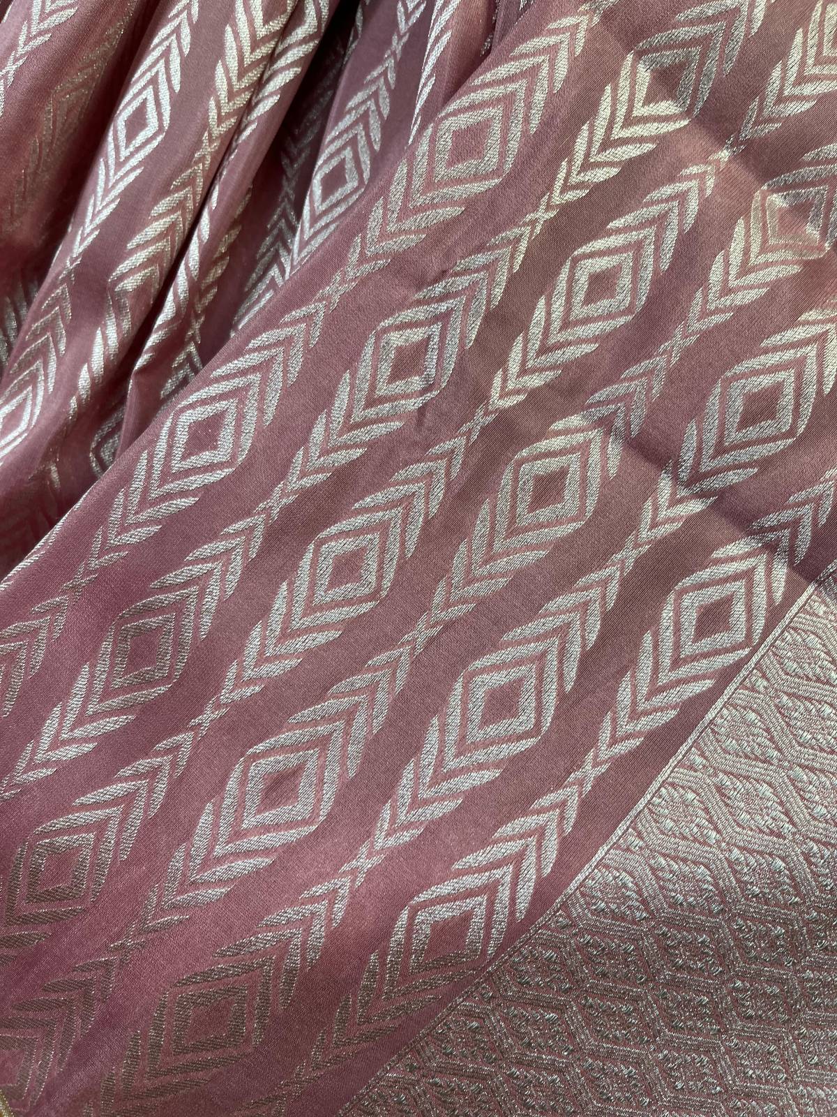POWDER PINK SILK PURE HANDLOOM BANARASI SAREE