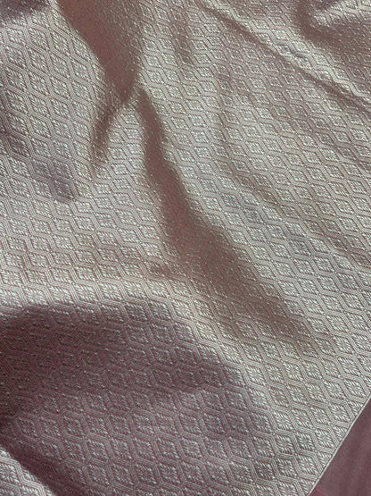 POWDER PINK SILK PURE HANDLOOM BANARASI SAREE