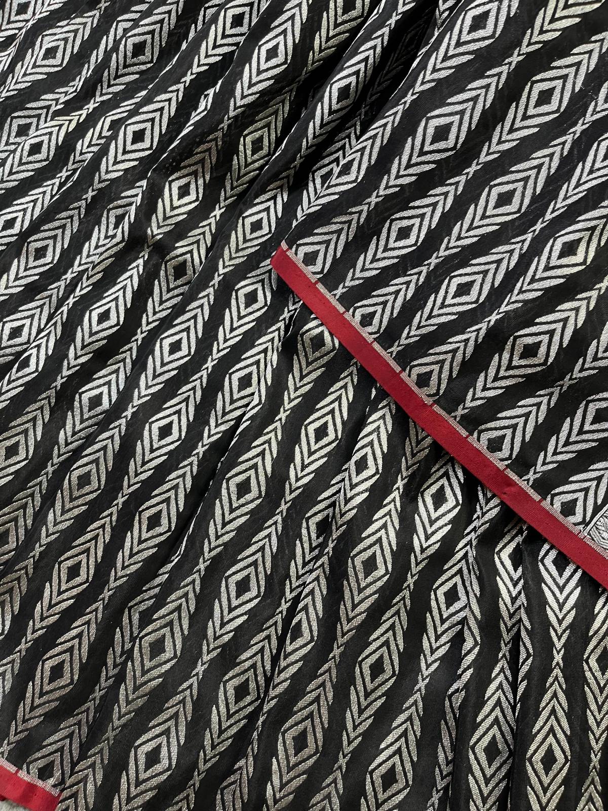 BLACK SILK PURE HANDLOOM BANARASI SAREE