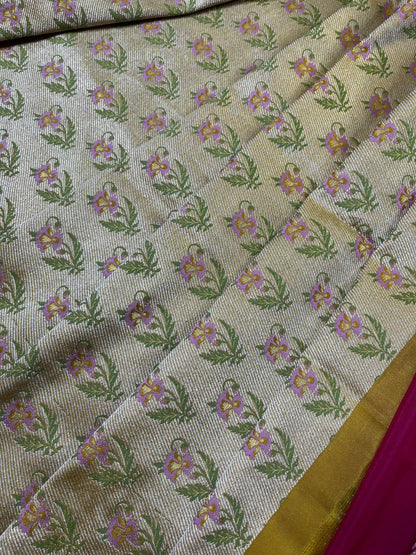 MAJENTA PINK SILK PURE HANDLOOM BANARASI SAREE