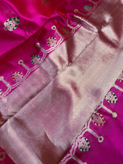PINK SILK PURE HANDLOOM CHANDERI SAREE