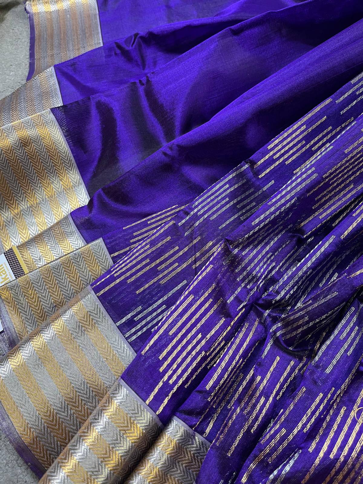 PURPLE SILK PURE HANDLOOM CHANDERI SAREE