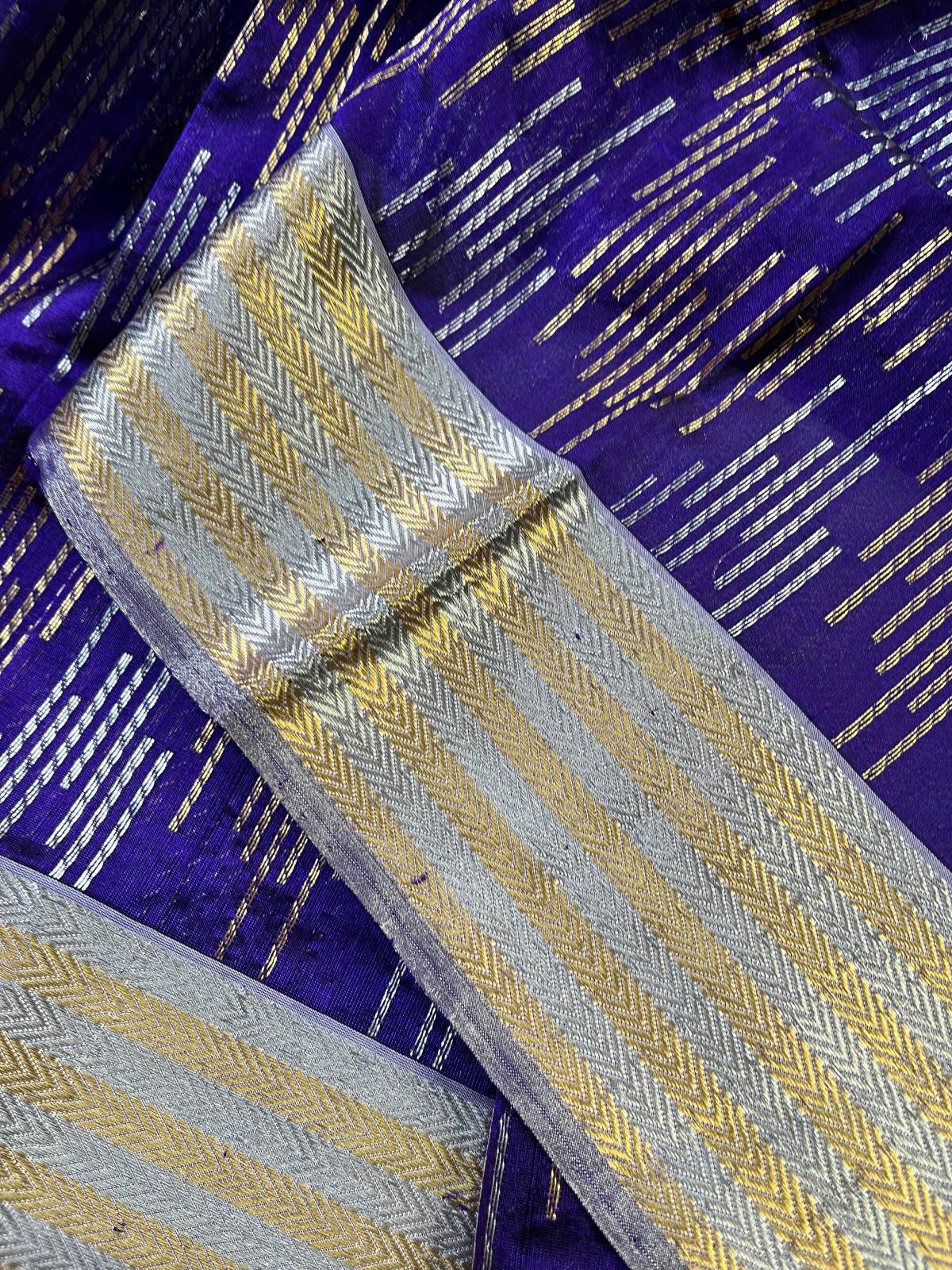PURPLE SILK PURE HANDLOOM CHANDERI SAREE