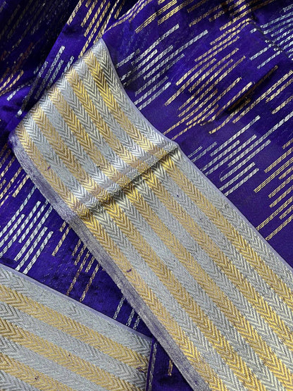 PURPLE SILK PURE HANDLOOM CHANDERI SAREE