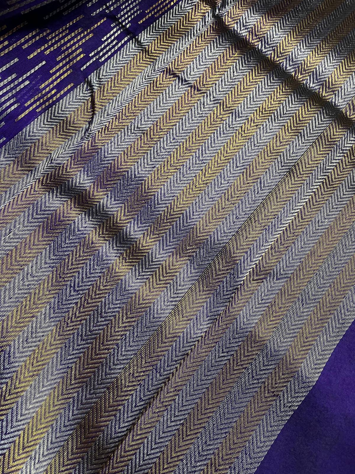 PURPLE SILK PURE HANDLOOM CHANDERI SAREE