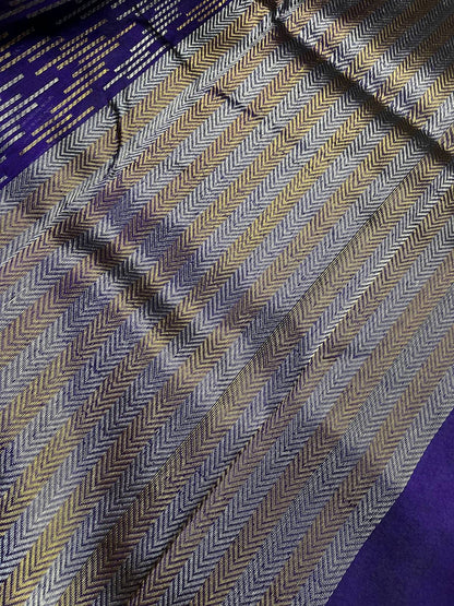 PURPLE SILK PURE HANDLOOM CHANDERI SAREE