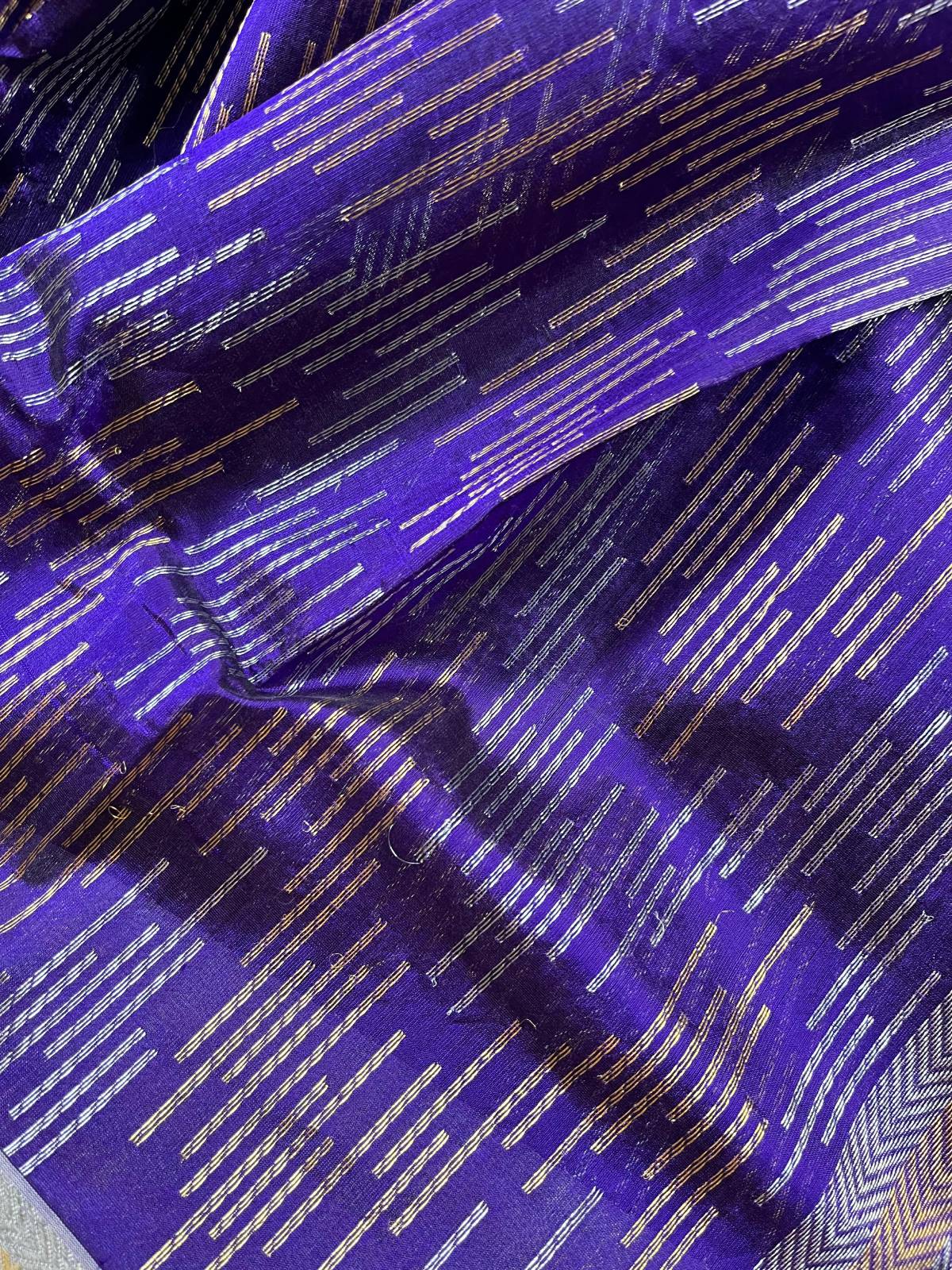 PURPLE SILK PURE HANDLOOM CHANDERI SAREE