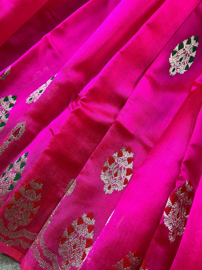 PINK SILK PURE HANDLOOM CHANDERI SAREE