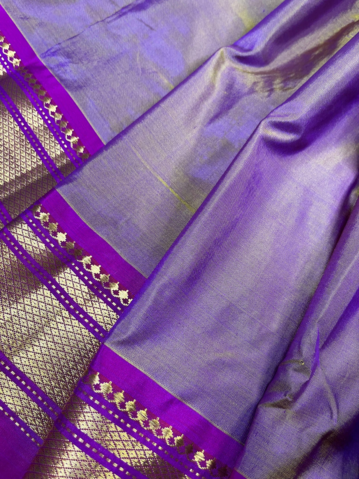 MAUVE SILK PURE HANDLOOM PAITHANI SAREE
