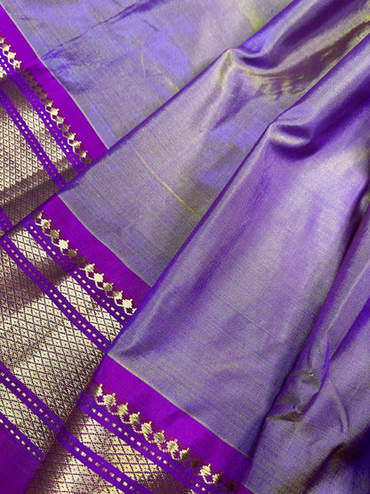MAUVE SILK PURE HANDLOOM PAITHANI SAREE