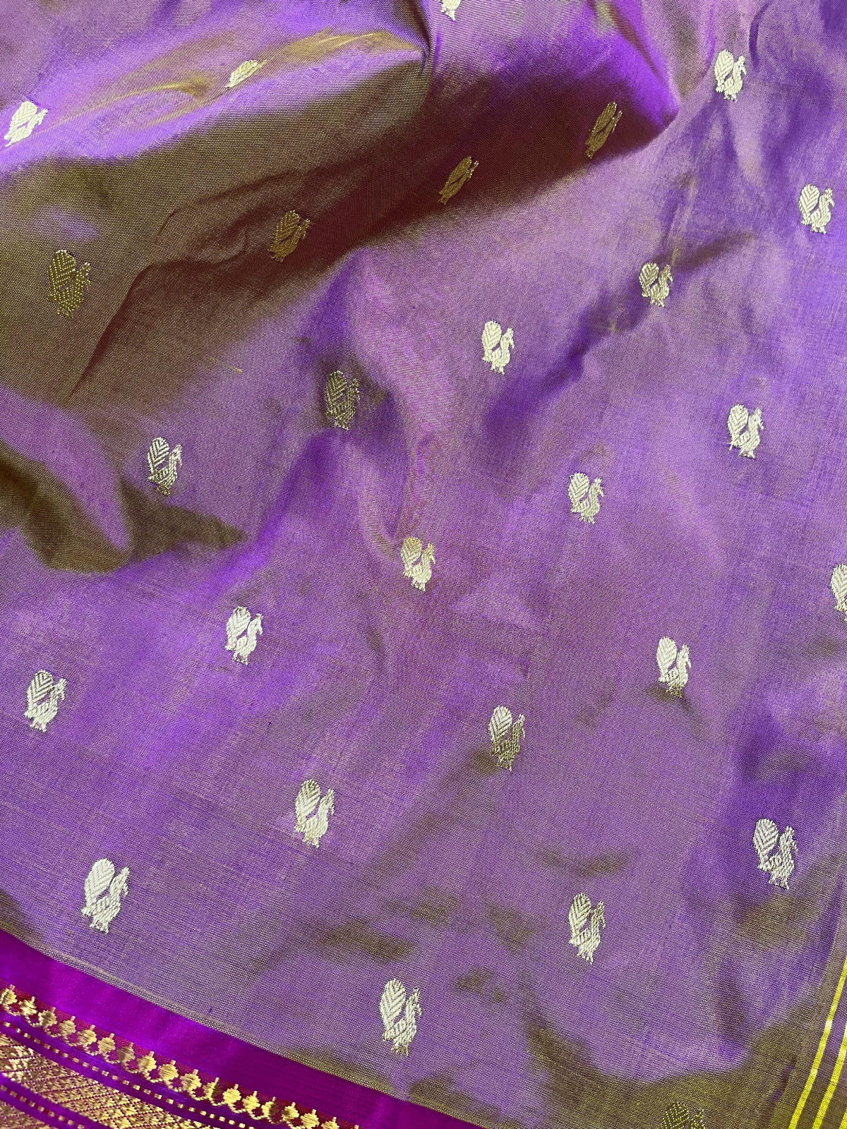 MAUVE SILK PURE HANDLOOM PAITHANI SAREE