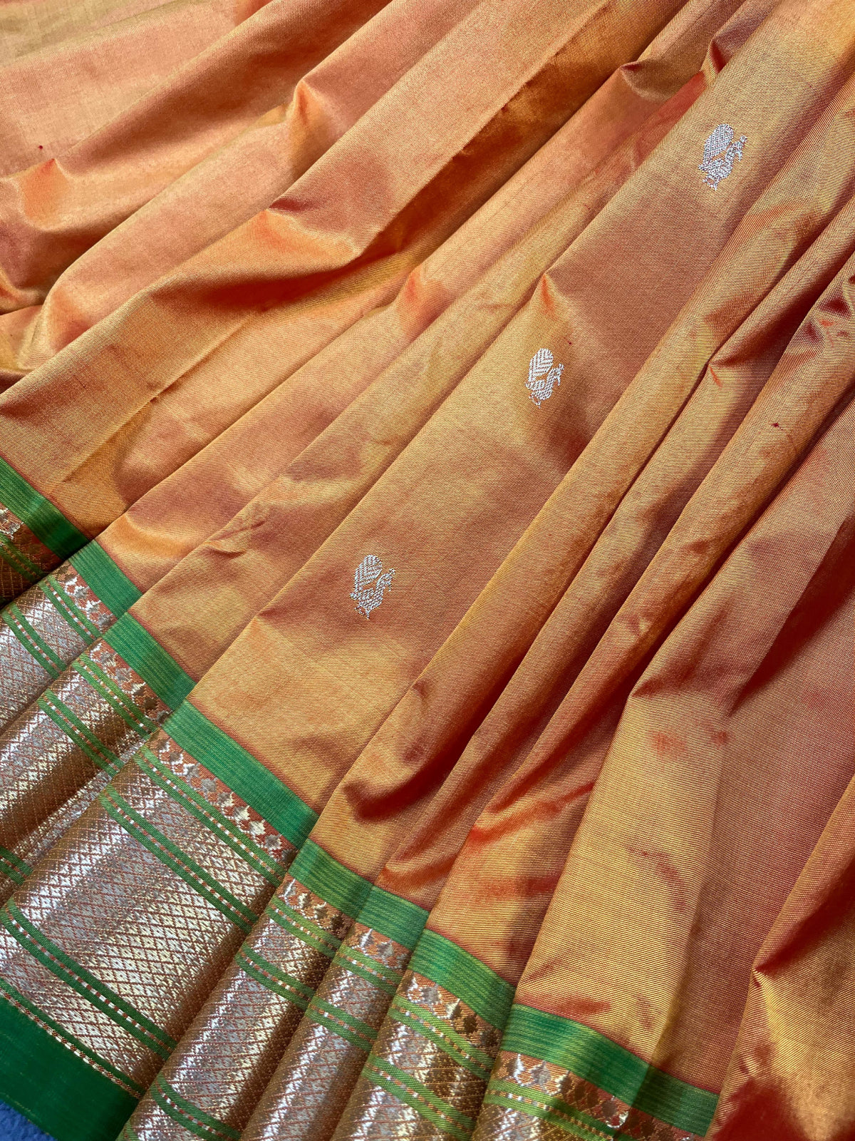 ORANGE SILK PURE HANDLOOM PAITHANI SAREE