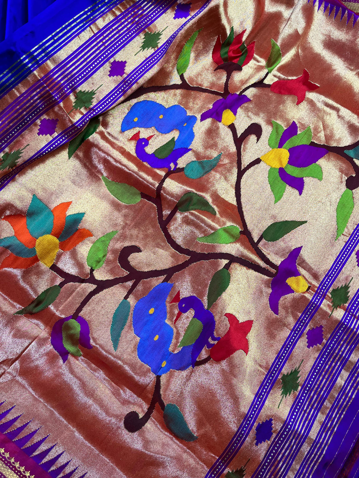 ROYAL BLUE SILK PURE HANDLOOM PAITHANI SAREE