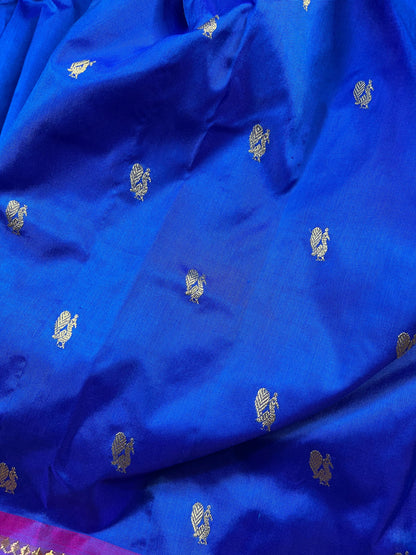 ROYAL BLUE SILK PURE HANDLOOM PAITHANI SAREE