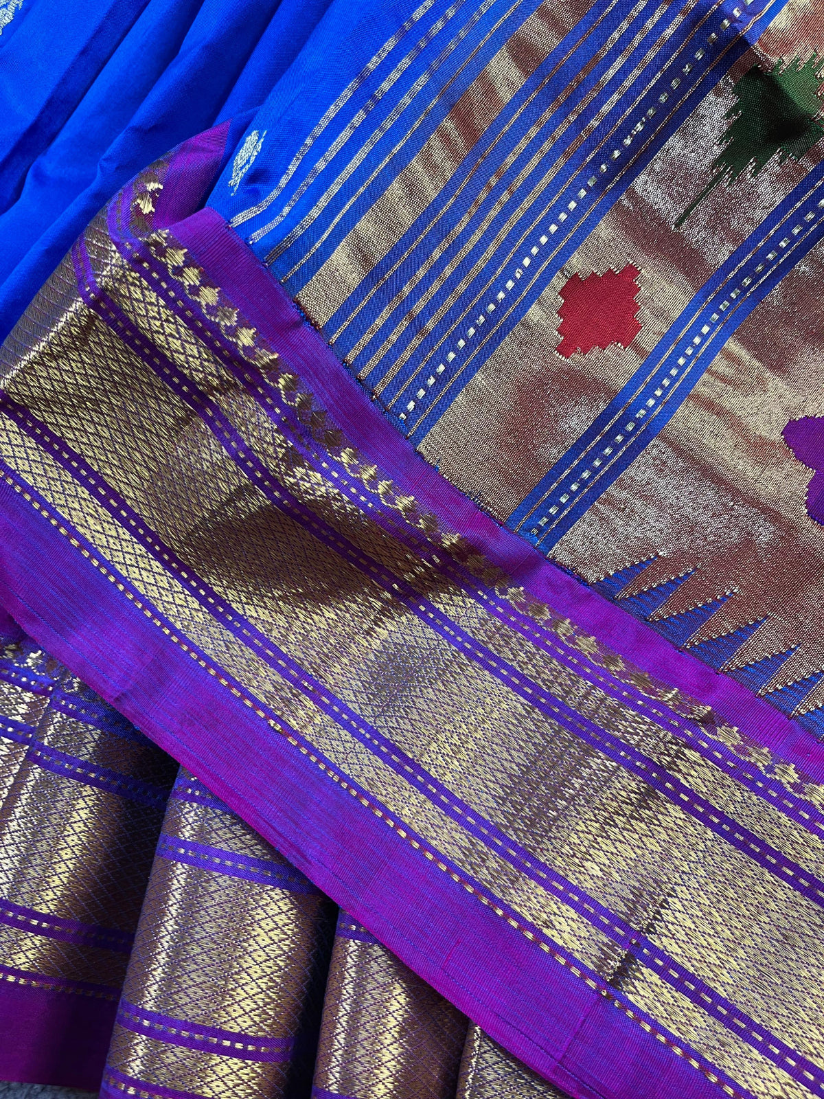 ROYAL BLUE SILK PURE HANDLOOM PAITHANI SAREE