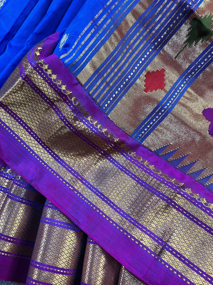 ROYAL BLUE SILK PURE HANDLOOM PAITHANI SAREE
