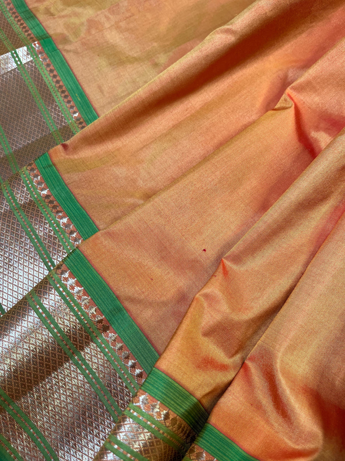 ORANGE SILK PURE HANDLOOM PAITHANI SAREE