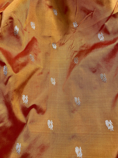 ORANGE SILK PURE HANDLOOM PAITHANI SAREE