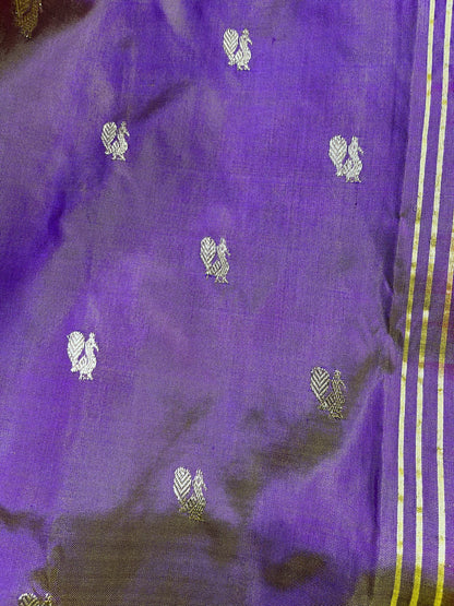 MAUVE SILK PURE HANDLOOM PAITHANI SAREE